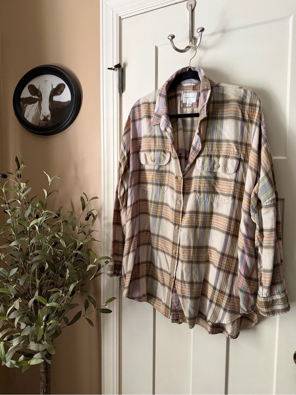 American Eagle Flannel Plaid Shirt Size Medium